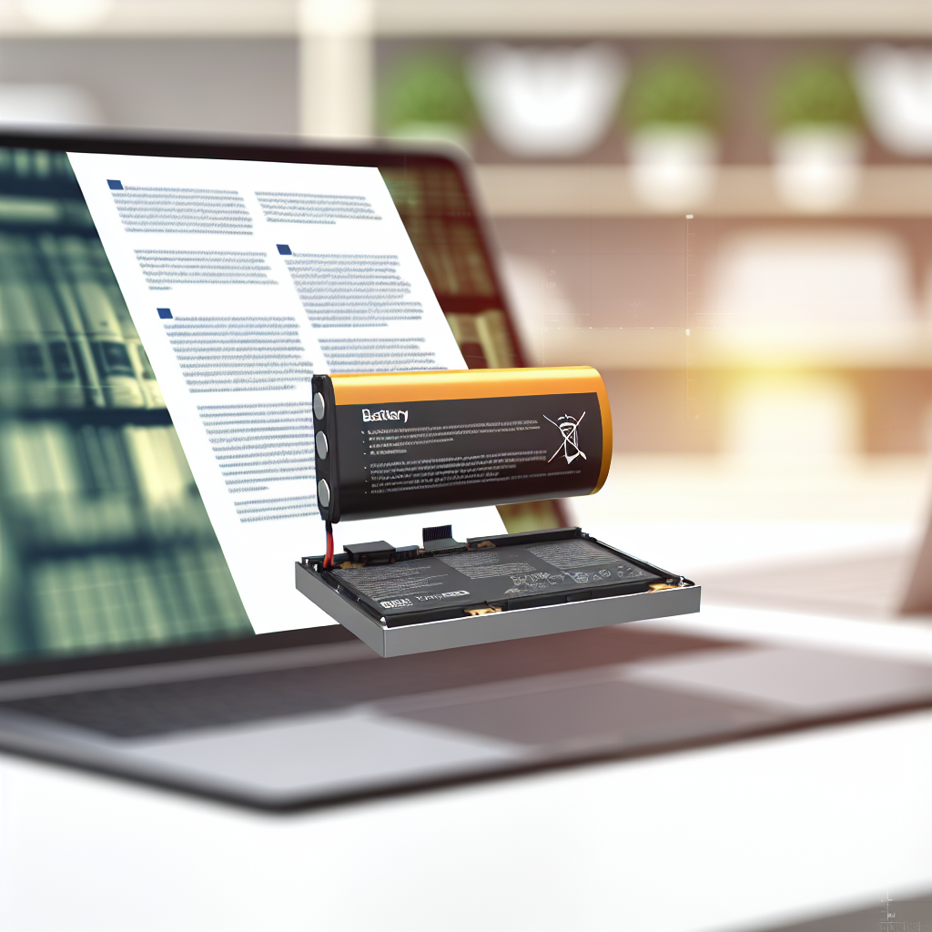 노트북 배터리와 작업화면이 보여짐