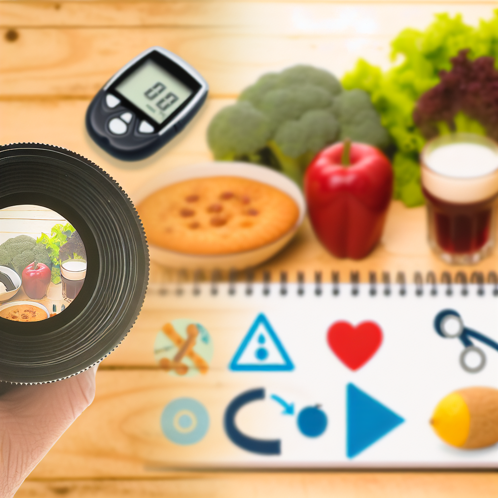 당뇨에 좋은 과일과 채소가 보여짐