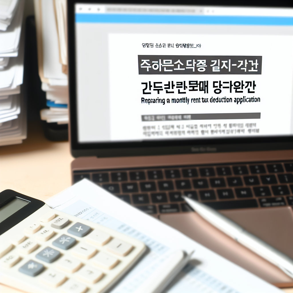 세액공제 노트북 화면과 계산기가 보여짐